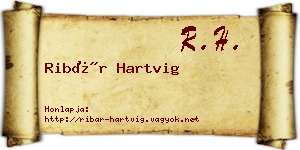 Ribár Hartvig névjegykártya